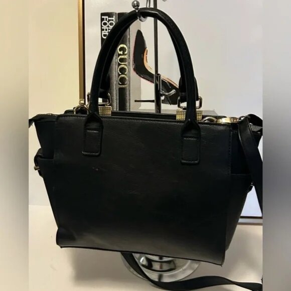 Big Buddha black tote shoulder bag with flower wallet/pouch - Picture 7 of 9